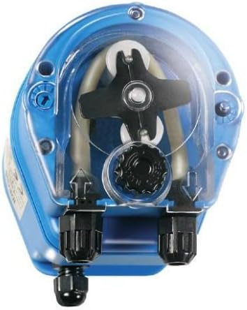 Astralpool Peristaltic Pump 57178 showing the transparent cover, internal tubing, and connection ports.