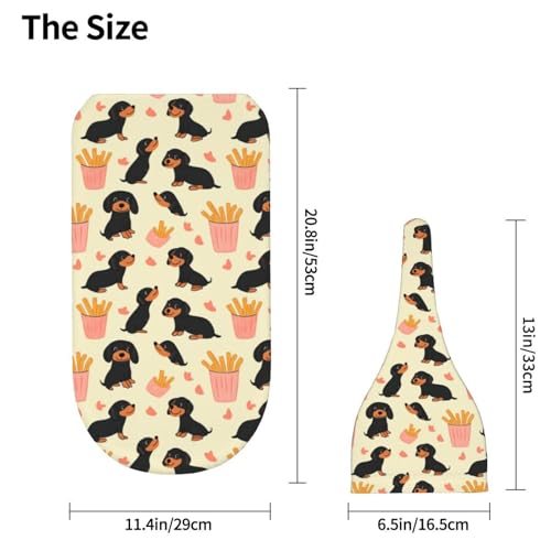 Image of Cartoon Adorable Dachshunds Newborn Swaddle Blankets Hat Sets Soft Baby Receiving Blanket Swaddle Sack for Baby Shower Infant Boy Girl Gift