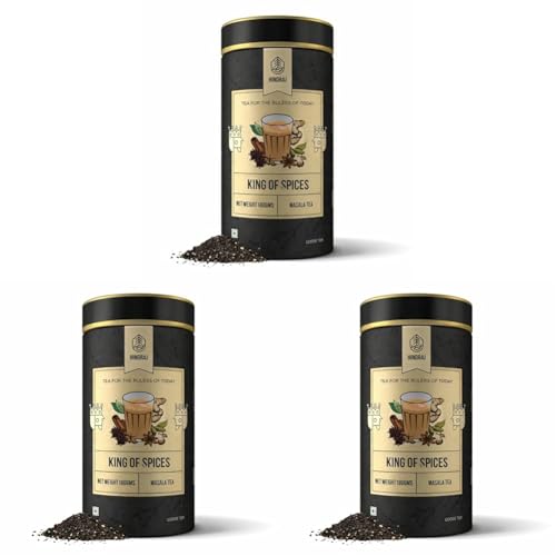 Image of House of Hindraj King of Spices Masala Masala Tea Loose Leaves 180 g Traditional Spiced Chai with Clove, Cardamom, Ginger & Cinnamon Caffeine-Free, Aromatic & Refreshing (Pack of 3)