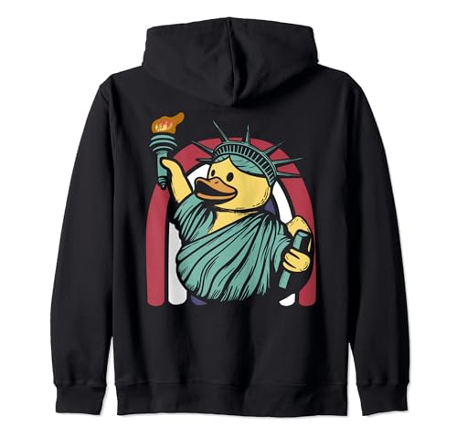 Statue of Liberty Rubber Duck New York Duckling Zip Hoodie