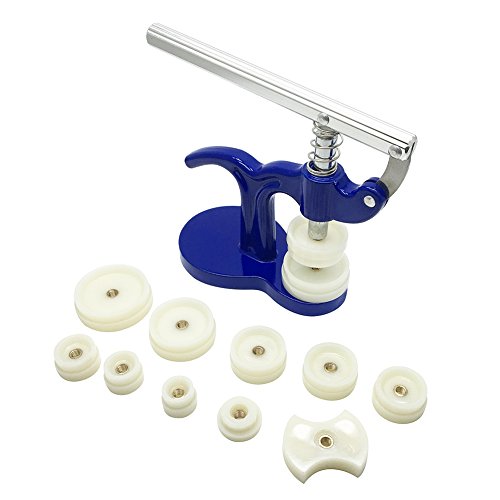Watch Repair Tool ,soled Professional Watch Press Set Back Cover Case Closer Crystal Glass Fitting with 12 Addition Dies Snap - Thumbnail 6