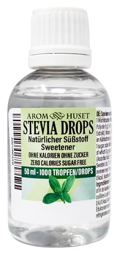 100% reines natürliches Stevia-Süßungsmittel | reine Steviatropfen, geschmacksneutral | Tafelsüße | Zuckerersatz für Diabetiker | null Kalorien | Premiumqualität, hergestellt in Schweden | 50 ml