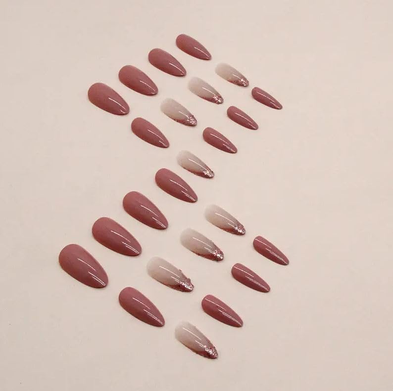 Image of Fashionharbour 24 Reusable Artificial Fake Nail Set| Lightweight & Long Lasting| Easy To Use| Quick Fix For Festivals & Special Occasions (w1196)
