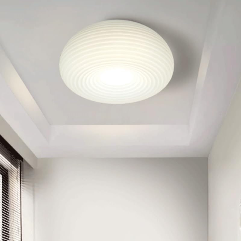 Plafonnier LED moderne en fer et abat-jour PE à intensité variable - 6