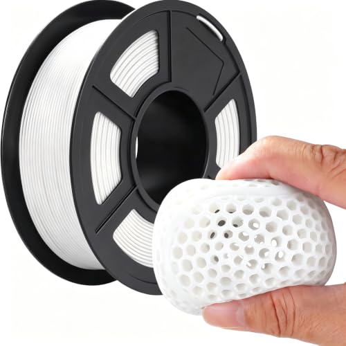 Image of 250G TPU 3D Printer Filament 1.75mm Filajoy3D 3D Printing Filament Dimensional Accuracy + /- 0.02mm for Most FDM 3D Printers,White
