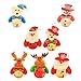 Tomaibaby 7Pcs Campane della Bambola di Natale Appeso Ornamento Albero di Natale Peluche Babbo Natale Pupazzo di Neve Renna Bambola Orso Appeso Decorazioni Ciondolo