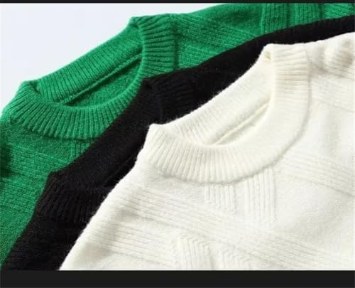 Men's Sweater Loose-Fit Red Knitted Pullover Round Neck Base Layer Thickened Sweater2