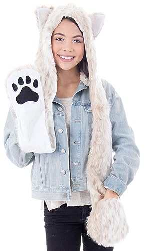 Simplicity 3 in 1 Lovely Animal Beanie Cosplay Hats Scarf with Mittens, Leopard