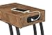 Coaster Home Furnishings - Troy - Engineered Wood and Metal - 12-Inch C-Shaped Side Table with Drawer, Two Power Outlets and Two USB Ports - Living Room - Rustic Nutmeg - 900577