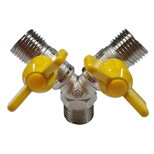 LOVIVER Connecteur de Tuyau de Gaz en Laiton, Diviseur de Tuyau Double, Séparateur DN15 Filetages Extérieurs - 2 Voies