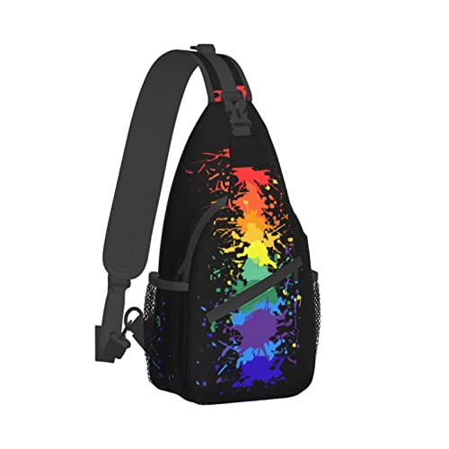 Rainbow LGBT Sling Backpack Multipurpose Chest Bag Hiking Travel Daypack Crossbody Shoulder Bag Outdoor Unisex2