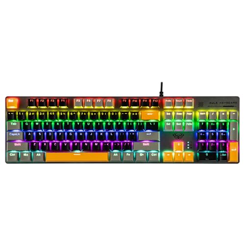 Amazon | MechLands Aula S500 有線ゲーミングキーボード 100%フル