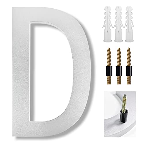 8 Inch Large House Numbers Floating Sliver House Numbers Plaques Modern Door Numbers Plates Signs with Nail Kit for Outside Wall Address Garden Mailbox Dec Strong Sliver Acrylic Material (D)