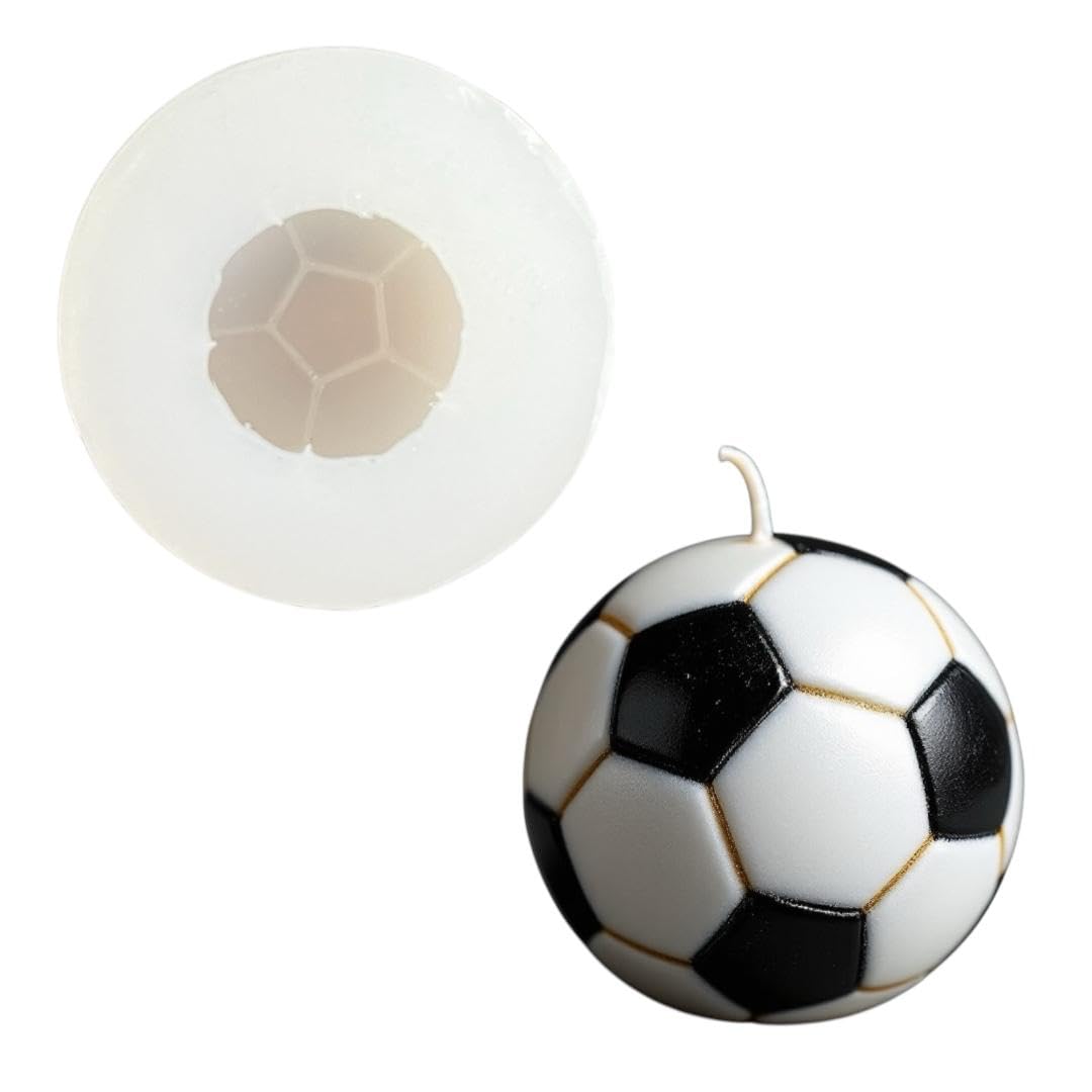 ukiyo international UKIYO international® - Silicone Molds Football Round Shape Moulds for Candle Making Keychain Fondant Resin Arts Clay Crafts Cake Cupcake Chocolate Topping Mould Wax Mold Small Size-picture-13