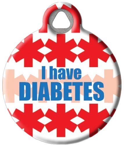 Dog Tag Art Diabetes Medical Alert Pet ID Tag, Large 1.25