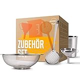 🍺FÜR NOCH MEHR ERFOLG: Vervollständige dein Bierbrauset mit unserem Zubehör-Set. Mit unserem Messbecher, Sieb, Trichter und Maischelöffel hast Du immer die perfekt passenden Braugeräte zur Hand!