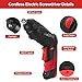 AFNZTME Cordless Power Screwdriver Electric Screwdriver Rechargeable Set, Battery Powered Screwdriver Kit Including 46pcs Bits, Pivoting Handle and LED Lights Small Drill with Portable Carrying Case