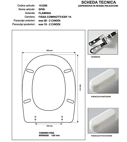 Copriwater Flaminia Spin Bianco Cerniera Rallentata Soft Close Cromo-Sedile-Asse Wc - 2