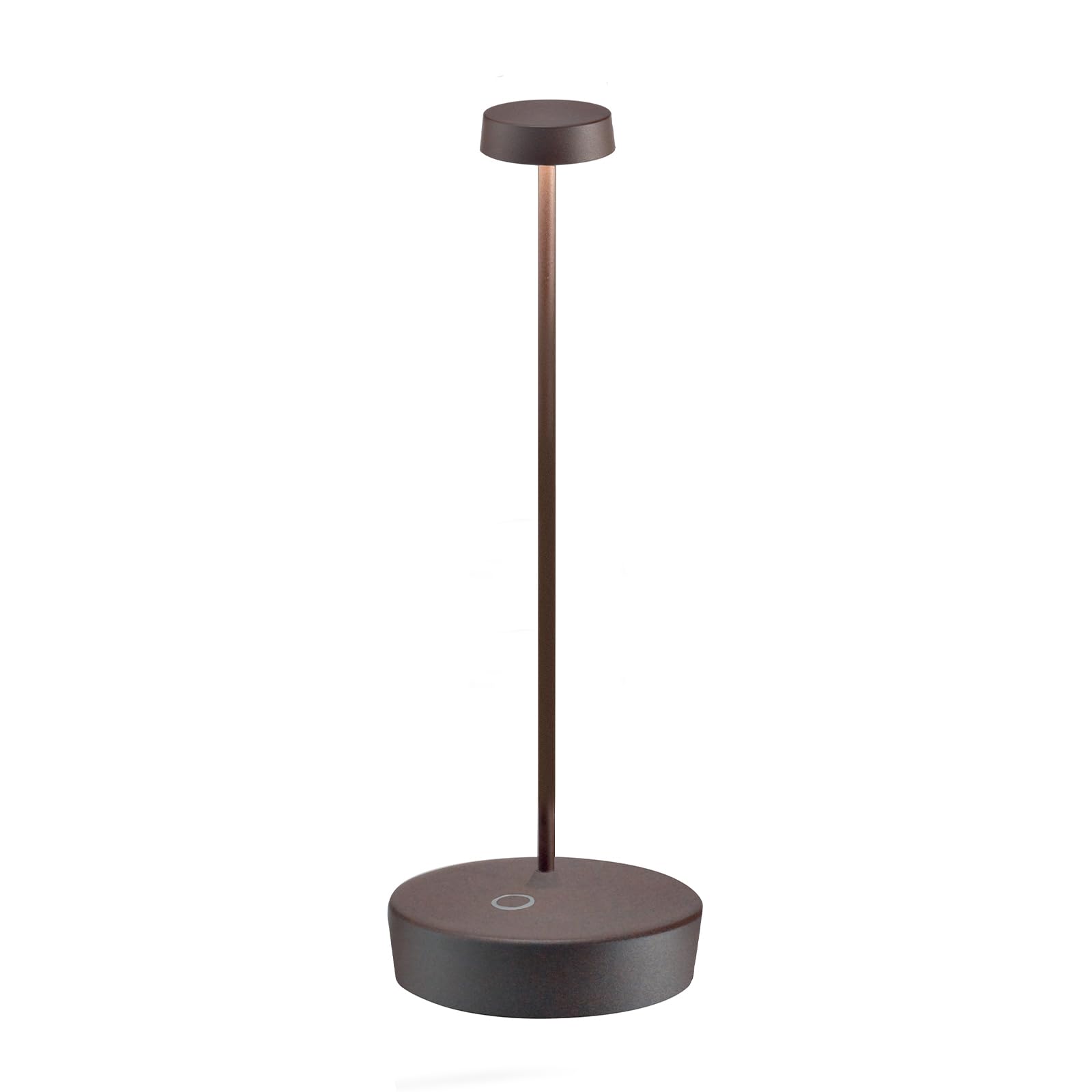 Zafferano, Swap Pro, Lampada da Tavolo Ricaricabile e Senza Fili con Controllo Touch, Adatta per Salotto ed Esterni, Dimmer a Step, 2200-3000 K, Altezza 29 cm, Colore Corten