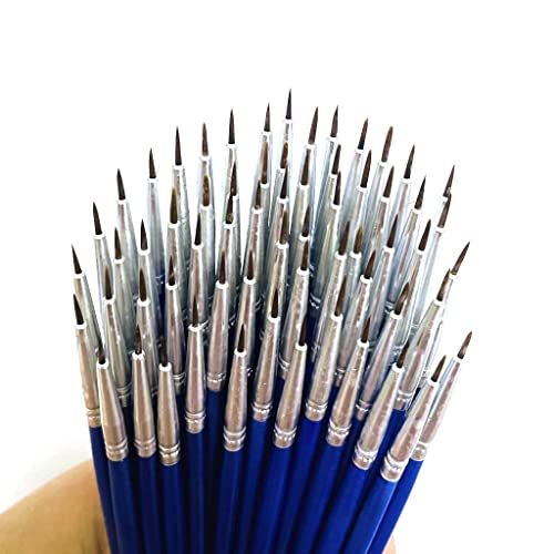 Ruihcby[60 Pack] Pointed Round Painting Brush,Hand Made Thread Drawing Brush,Detail Paint Brush For Acrylic, Oil And Watercolor (S(#0)) #TOP7