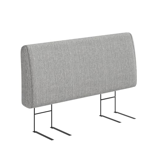 Image of Pinmoco 4.7 inch Headboard for Full Size Bed, No Drill Needed, Gray | 5-Min Assembly, Upholstered Headboard for 8-14 Inch Mattress, Washable Cover, Perfect for Renters Dorm Kids Pet