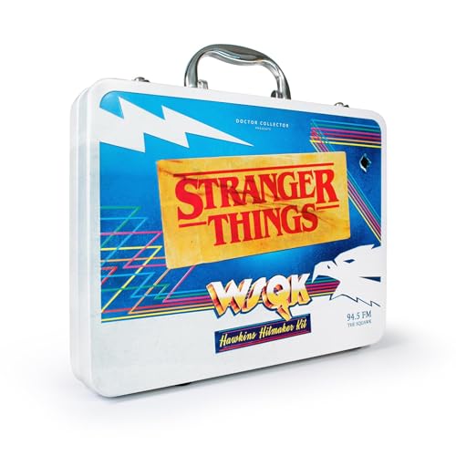 Doctor Collector Stranger Things WSQK Hawkins Hitmaker Memories Collector's Box Edición Limitada, Caja de Coleccionista de Metal con Vinilo Exclusivo y réplicas Oficiales