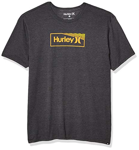 Hurley M One&Only Box Gradient S/S Camiseta, Hombre, Black Heather