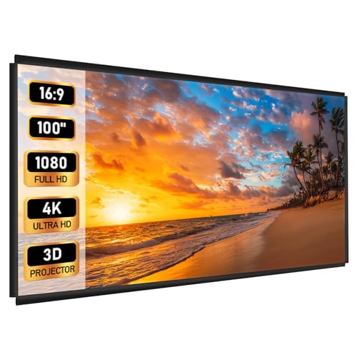 Pantalla de proyección 100 EMART 4K HD exterior e interior doble cara antiarrugas plegable