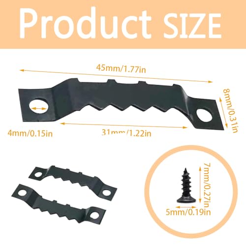Ruidee 100 PCS Sawtooth Picture Frame Hangers Picture Frames Holder Hooks Double Hole with Screws Wall Hooks for Hanging Art Photo ,Painting ,Home Decoration(Black/JC) - Image 2