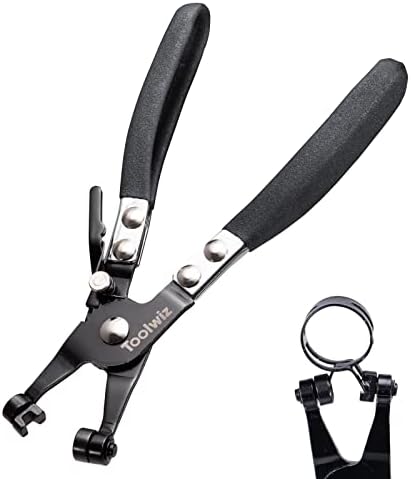 Heavy Duty Hose Clamp Pliers Wire Hose Clamps Removal and Installation Tool Auto Repairing Tool for Car Water Pipe Ring-Type and Swivel Flat-Band Clamps (Black)
