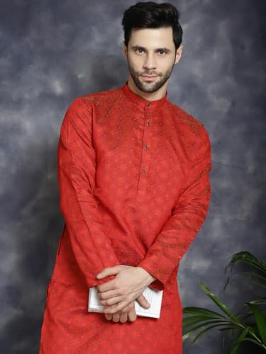Image of Jompers Silk Men's Regular Fit Woven Design Kurtas