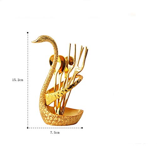 Set de table cygne avec fourchettes acier inoxydable pour salade fruit dessert
