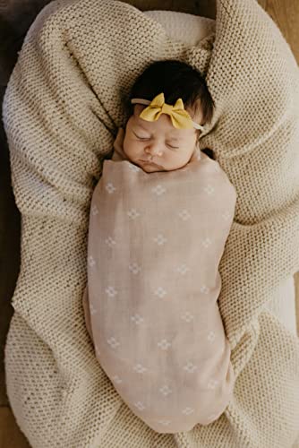 Image of Mini Wander Swaddles for Newborns Muslin Swaddle Blankets - Breathable Soft Receiving Blanket Baby Essentials | 47 x 47 Cotton - Boho Squares (Pink)
