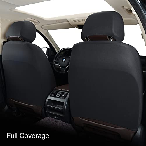 Akauto Black Car Seat Covers Front Set, Premium Cloth Automotive Vehicle Interior Covers, Seat Covers For Low Back Car Seats With Removable Headrest, Universal Fit For Most Cars, Sedan, Truck, Suv #TOP7