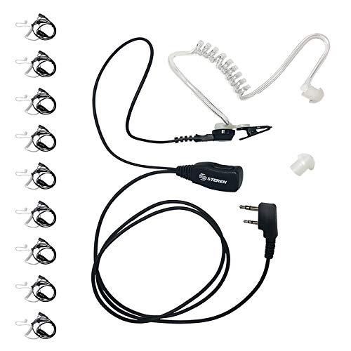 PROMAXPOWER [10�p�b�N] 1.5�� �N���A �A�R�[�X�e�B�b�N �`���[�u �Z�L�����e�B �C���[�s�[�X �w�b�h�Z�b�g PTT�{�^���}�C�N�t�� Kenwood Baofeng & Retevis Radios H-777 BF-888s UV-5