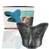 Onlvmyur Almohada de Tracción Quiropráctica, Almohada de Tracción Cervical Portátil Dispositivo de Tracción de Cuello Cervical Almohada Quiropráctica para Relajar y Estirar el Cuello (negro)