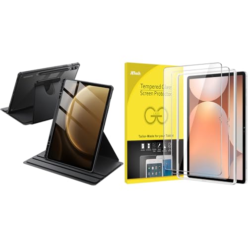 Funda Giratoria JETech y Protector Pantalla para Samsung Galaxy Tab S10+ y S9+ de 12,4 Pulgadas