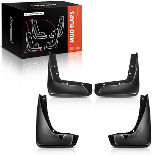 A-Premium Set of 4PCS Mud Flaps Splash Guards Mudguards Mudflaps with Hardware Kits Accessory Compatible with Chrysler 300, 2013-2017, Sedan, Black Color, Front and Rear (Driver & Passenger Sides)