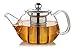 Premium Glass Teapot with Removable Stainless Steel Infuser that holds 34 oz (1000 ml) - Perfect for Making Loose Leaf, Bagged, or Blooming Tea - Made from Clear Heat Resistant Borosilicate Glass