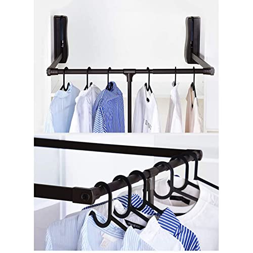 Pull Down Closet Rod,Adjustable Width Clothesrack,Wardrobe Lift Rail,Storage System Closet Hanger Rod For Hanging Clothes (60~83Cm) #TOP2