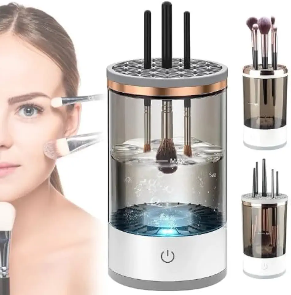 Limpador De Pincel Esponja Maquiagem Elétrico USB Automático Recarregável Lava Armazena Bivolt