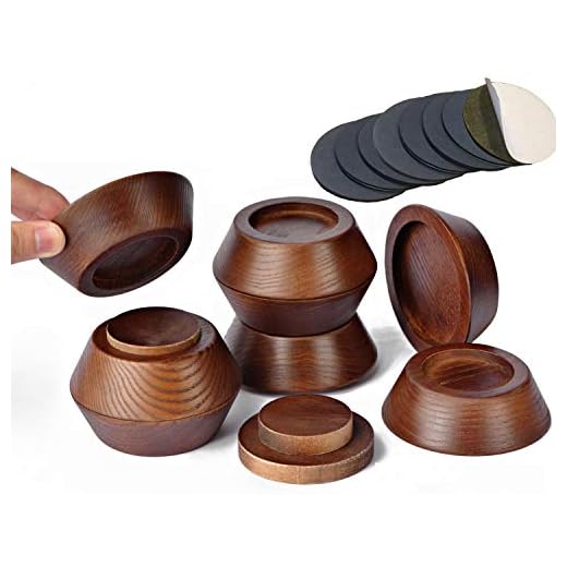 FASONLA Bed Risers (Set of 8) Furniture Risers Lifts Height 1", 2", 3" or 4", Solid Natural Wood Risers for Bed, Furniture, Table, Sofa, Chair Risers with Non-Slip Recessed Hole (Walnut Color, 1 Inch)