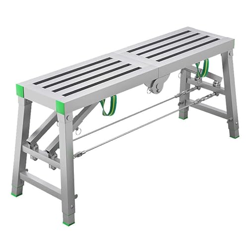 Échafaudage à hauteur réglable, Plateforme de travail pliante, Escabeau portatif en acier pour le nettoyage des murs de peinture élevés, des cloisons sèches et de la décoration des camping-cars