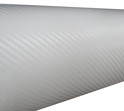 Aerzetix - Pellicola vinile adesivo bianco carbon