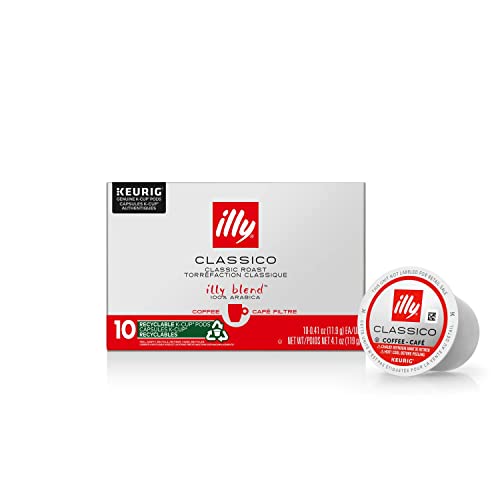 Illy Coffee, Smooth And Balanced, Classico Medium Roast Coffee K-Cups, Made With 100% Arabica Coffee, All-Natural, No Preservatives, Coffee Pods For Keurig Coffee Machines,10 K-Cup Pods (Pack Of 1) #TOP4
