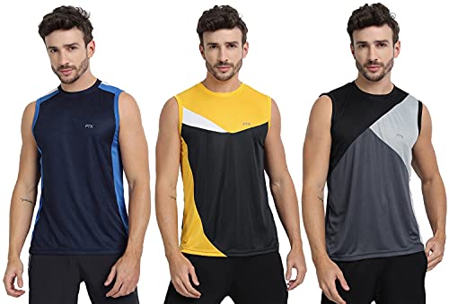 Image of FTX Men's Dri-Fit Round Neck T-Shirt - Charcoal, Navy Blue, Grey (709 7-709 10-709 11)
