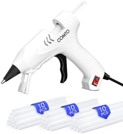 Hot Glue Gun with 30 Sticks, 20W Fast Preheating Mini Hot Glue Gun and Sticks Set for School Crafts DIY Arts and Quick Home Repairs, White