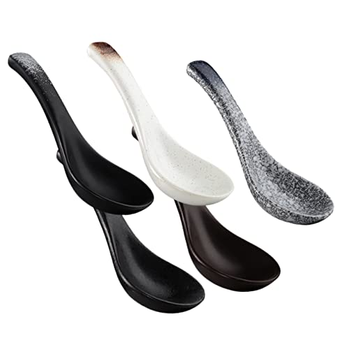 Cuillères à soupe japonaises en céramique délicate, ustensiles de table UKCOCO - 2