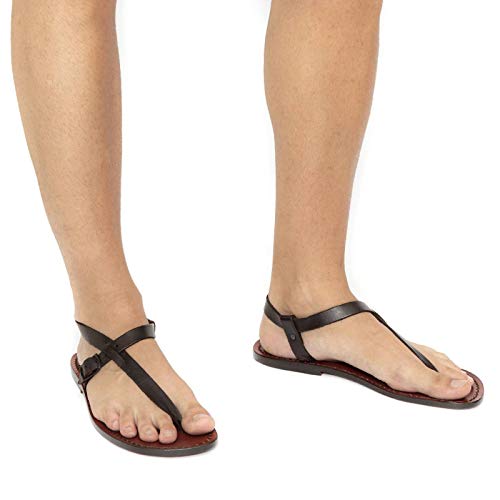 Gianluca - L'artigiano del cuoio Handmade Black Leather Thong Sandals for Men2