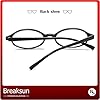 Breaksun Retro Small Oval Glasses for Women Men 90s Small Face Blue Light Eyeglasses Cosplay Y2K Fake Glasses (Black) #4